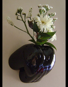 Candelabia nude female erotic vase in black