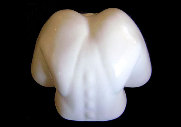Nude Female Torso Sculpture / Wall Mounted Candle Holder / Erotic Vase view 3