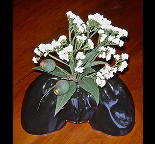 Candelanus nude female torso erotic vase in black
