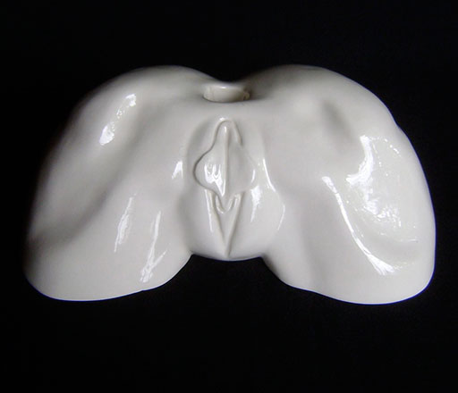 Nude Female Torso Sculpture / Erotic Candle Holder / Erotic Vase view 2
