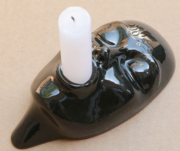 Candelips female face candle holder in black