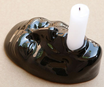 Candelips male face candle holder in black