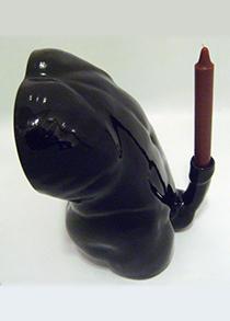 Candlesdick erotic candle holder in black