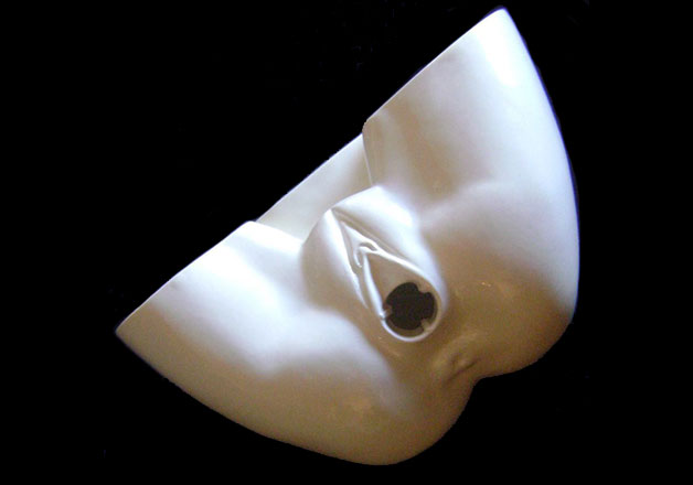 Nude Female Torso Sculpture / Wall Mounted Candle Holder / Erotic Vase view 9